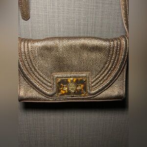Tory Burch Crossbody - rose gold with tortoise shell clasp